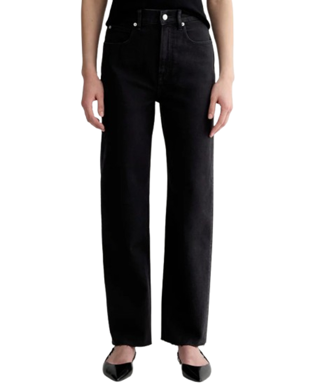 EVERLANE Women's The Way-High Jeans 27x29 US 4 Long Coal Black Straight Leg NWT